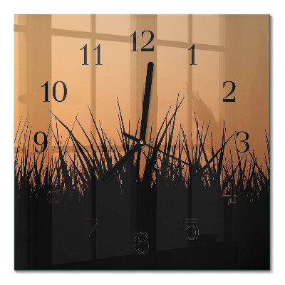 Wanduhr mit motiv quadratisch Gras