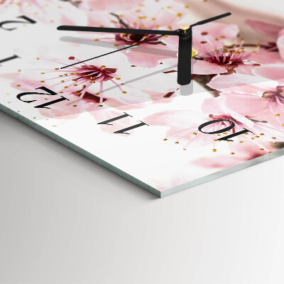 Quadratische wanduhr Blumen