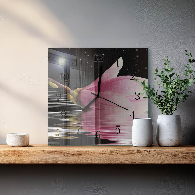 Wanduhr mit motiv quadratisch Magnolienblüte