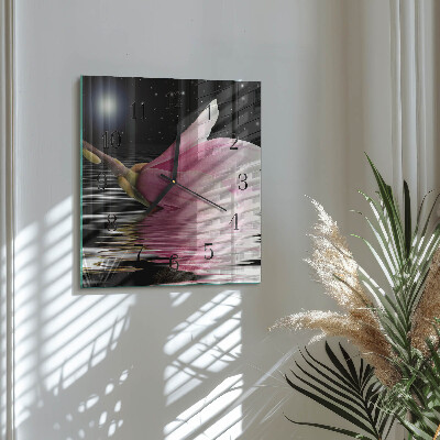 Wanduhr mit motiv quadratisch Magnolienblüte