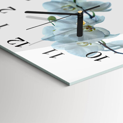 Quadratische wanduhr Orchidee
