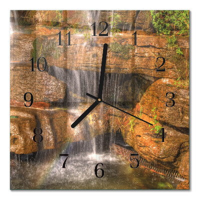 Quadratische wanduhr Wasserfall