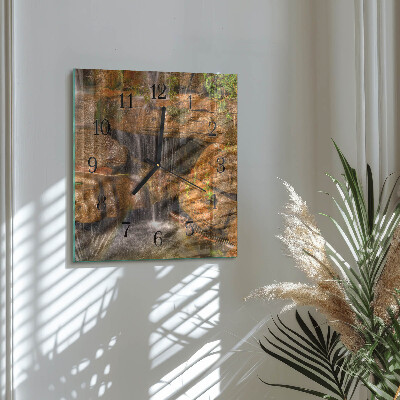 Quadratische wanduhr Wasserfall