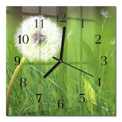 Quadratische wanduhr modern Löwenzahn