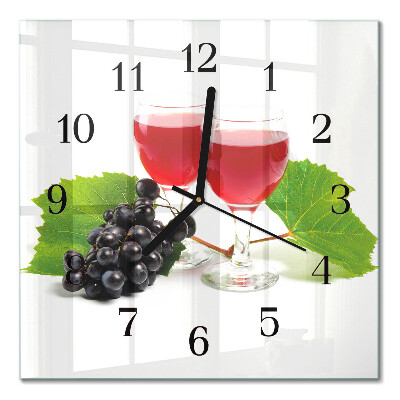 Moderne wanduhr quadratisch Trauben für Wein