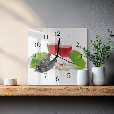 Moderne wanduhr quadratisch Trauben für Wein