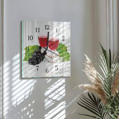 Moderne wanduhr quadratisch Trauben für Wein