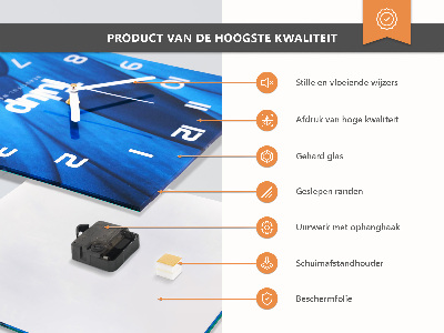 Wanduhr mit motiv quadratisch Schloss in Sepia