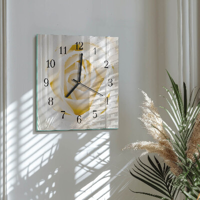 Wanduhr mit motiv quadratisch Rose
