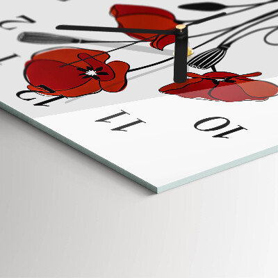 Wanduhr mit motiv quadratisch Mohn