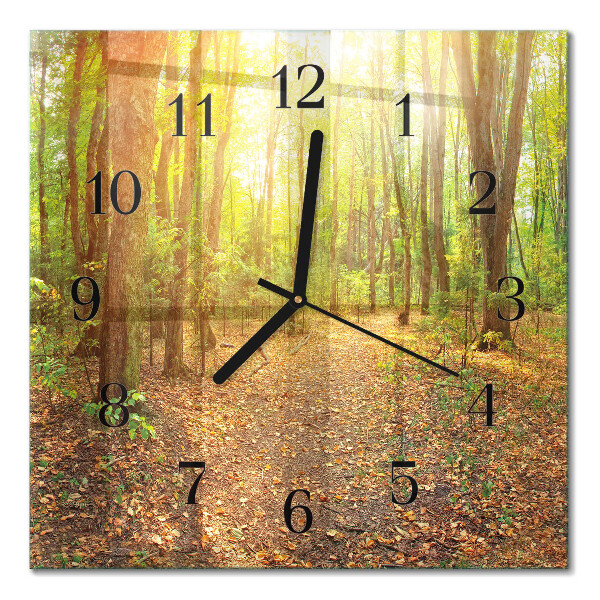 Quadratische wanduhr Waldweg