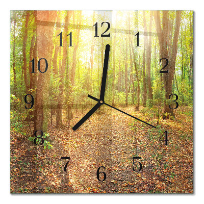 Quadratische wanduhr Waldweg