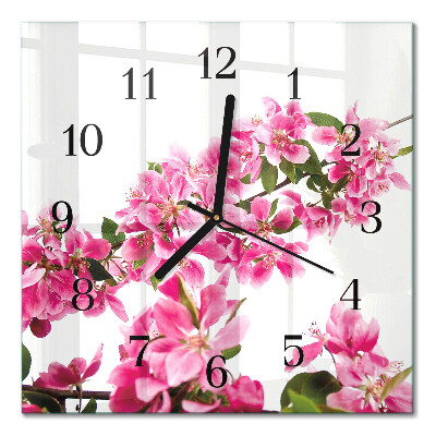 Wanduhr mit motiv quadratisch Blumen