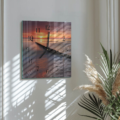 Quadratische wanduhr Sonne des Meeres