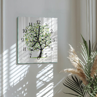 Quadratische wanduhr modern Baum