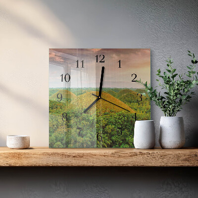 Glasuhr quadratisch Landschaft