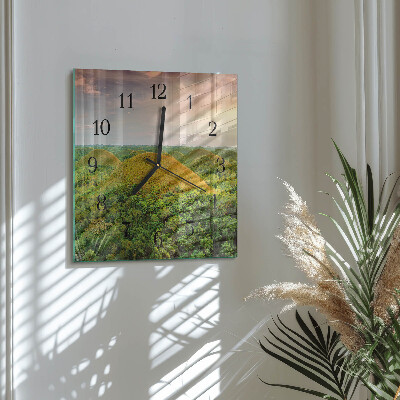 Glasuhr quadratisch Landschaft