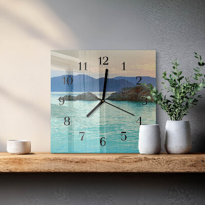 Moderne wanduhr quadratisch Sea Island