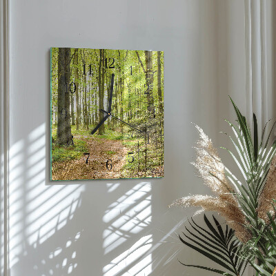 Moderne wanduhr quadratisch Wald