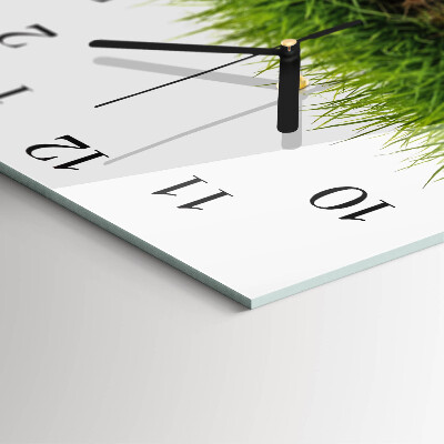 Quadratische wanduhr Gras