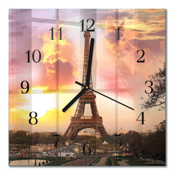 Moderne wanduhr quadratisch Eiffelturm Paris