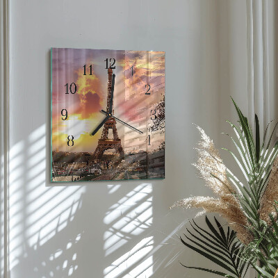 Moderne wanduhr quadratisch Eiffelturm Paris