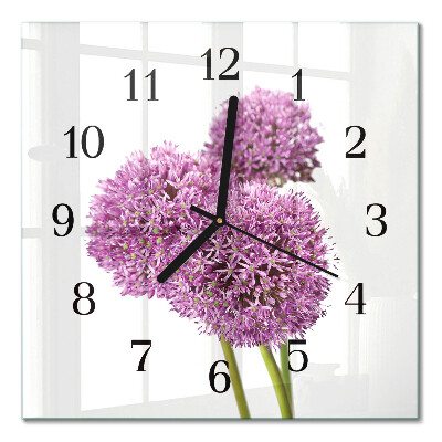 Quadratische wanduhr modern Blume