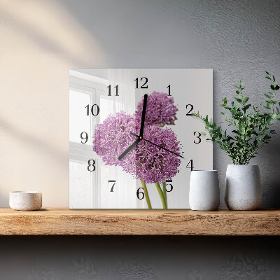 Quadratische wanduhr modern Blume