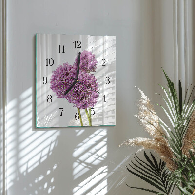 Quadratische wanduhr modern Blume