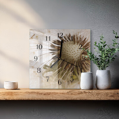 Moderne wanduhr quadratisch Löwenzahn