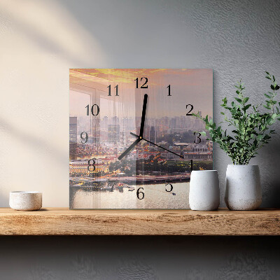 Moderne wanduhr quadratisch Stadt