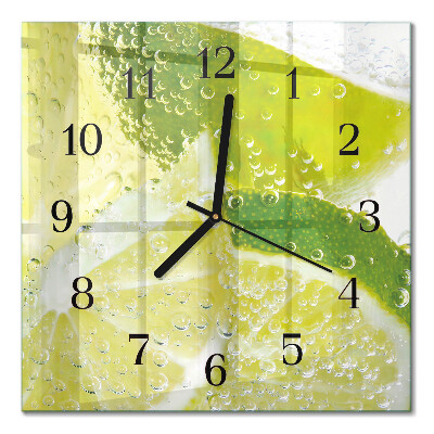 Quadratische wanduhr Wasser mit Kalk