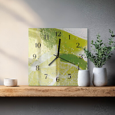 Quadratische wanduhr Wasser mit Kalk