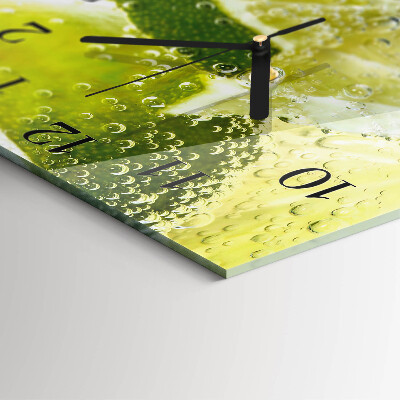 Quadratische wanduhr Wasser mit Kalk