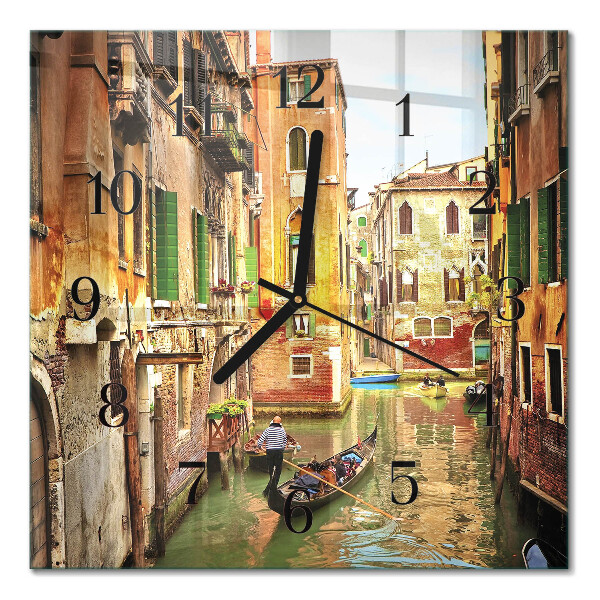 Quadratische wanduhr Venezianisches Boot