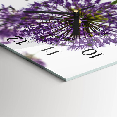 Quadratische wanduhr modern Blume