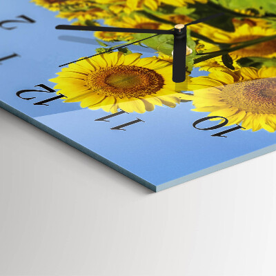 Wanduhr mit motiv quadratisch Sonnenblumen