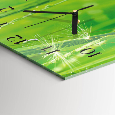Quadratische wanduhr modern Gras