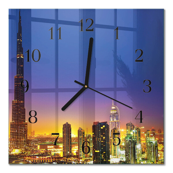 Moderne wanduhr quadratisch Dubai Horizon