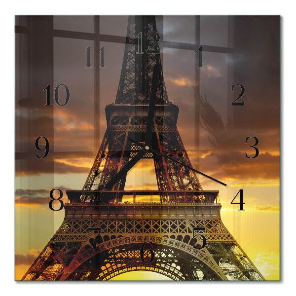 Wanduhr mit motiv quadratisch Eiffelturm Paris