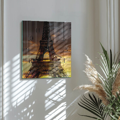 Wanduhr mit motiv quadratisch Eiffelturm Paris
