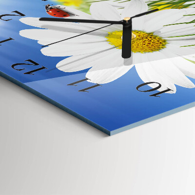 Glasuhr quadratisch Die Blume und der Marienkäfer