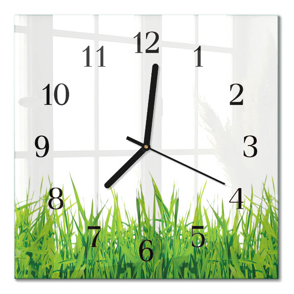 Quadratische wanduhr modern Gras