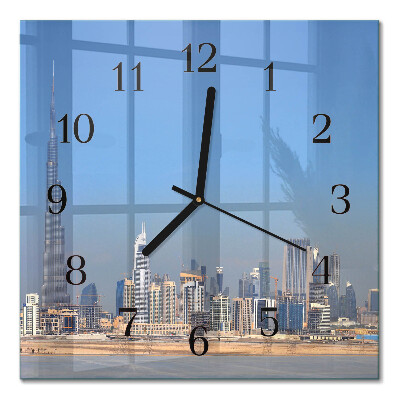 Quadratische wanduhr Dubai Horizon