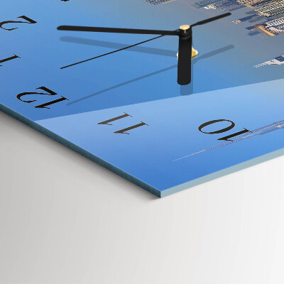 Quadratische wanduhr Dubai Horizon