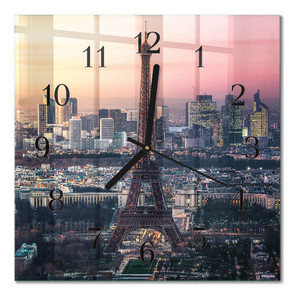Glasuhr quadratisch Eiffelturm Paris