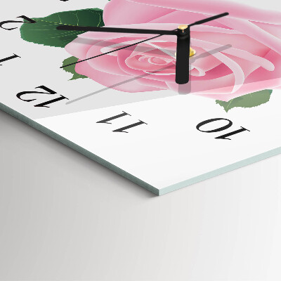 Quadratische wanduhr Rose