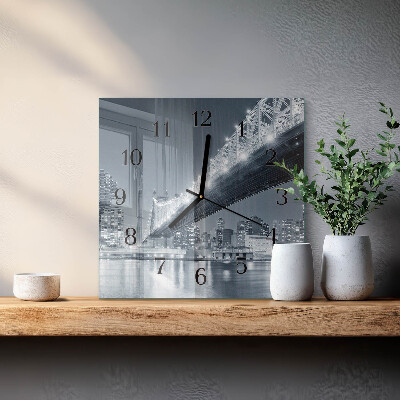 Quadratische wanduhr modern Brücke