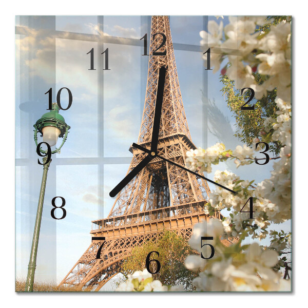 Glasuhr quadratisch Eiffelturm Paris