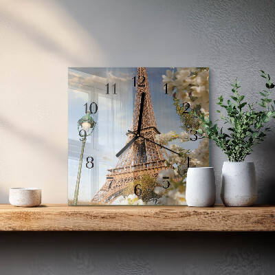 Glasuhr quadratisch Eiffelturm Paris